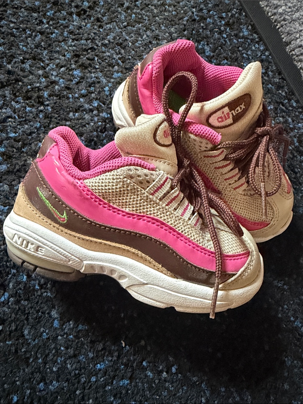 Nike Kids Pink and Brown Air Max Style Sneakers